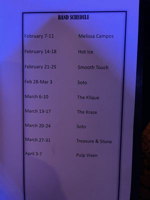 misty's ontario band schedule
