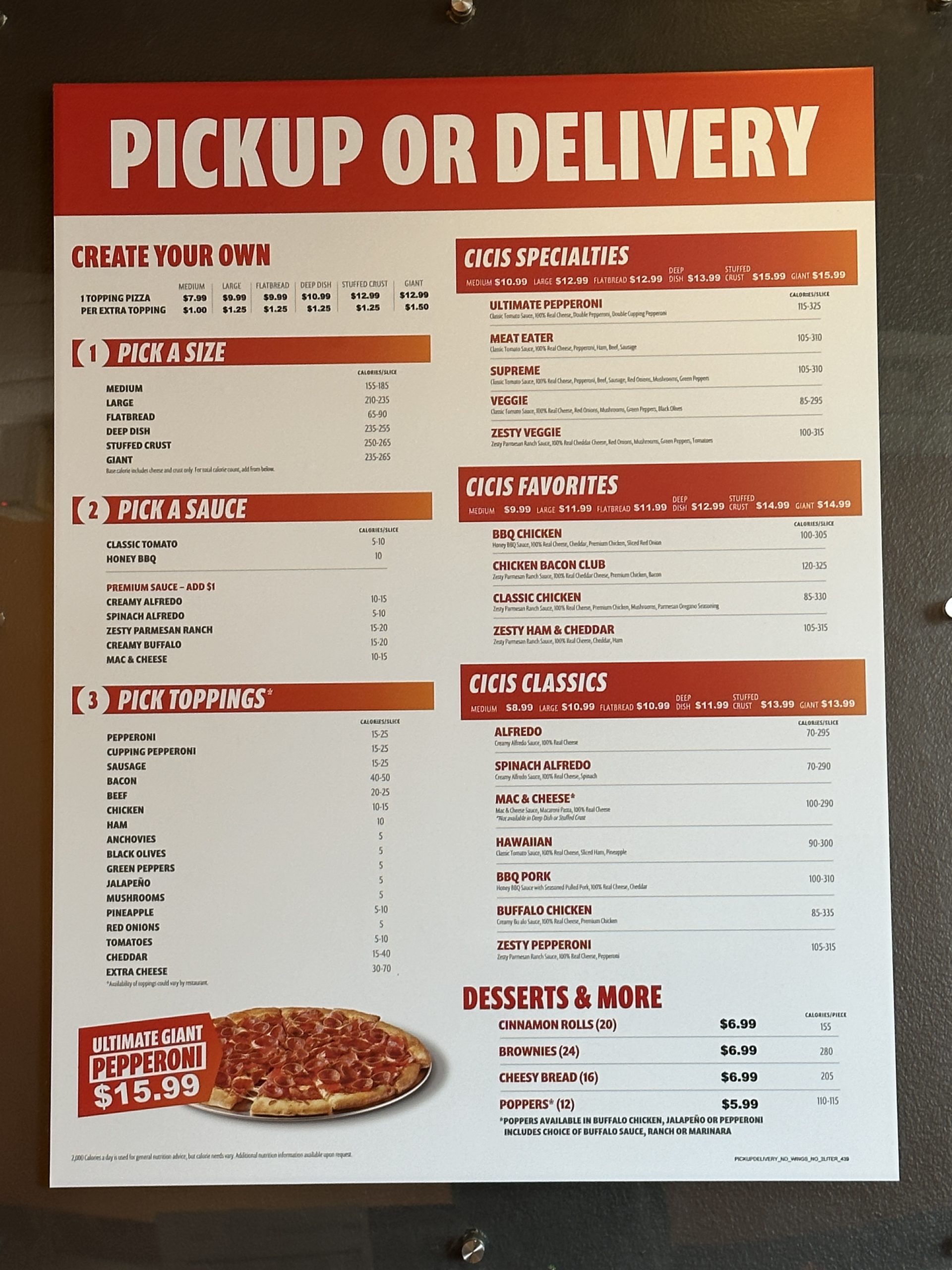 cici's menu