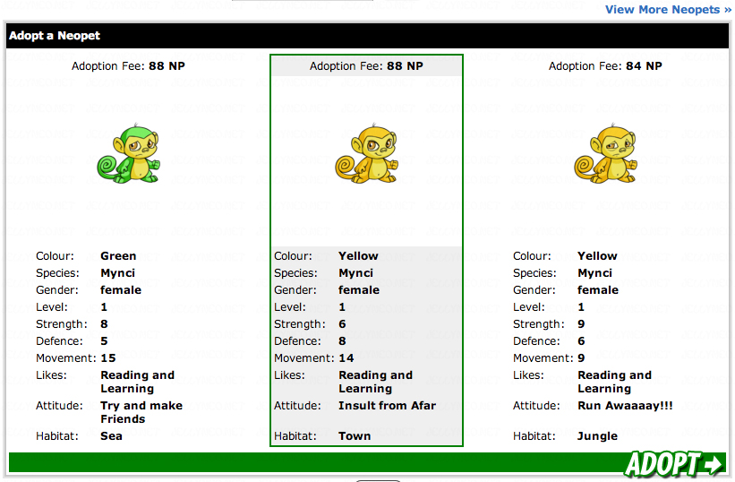 neopets for adoption