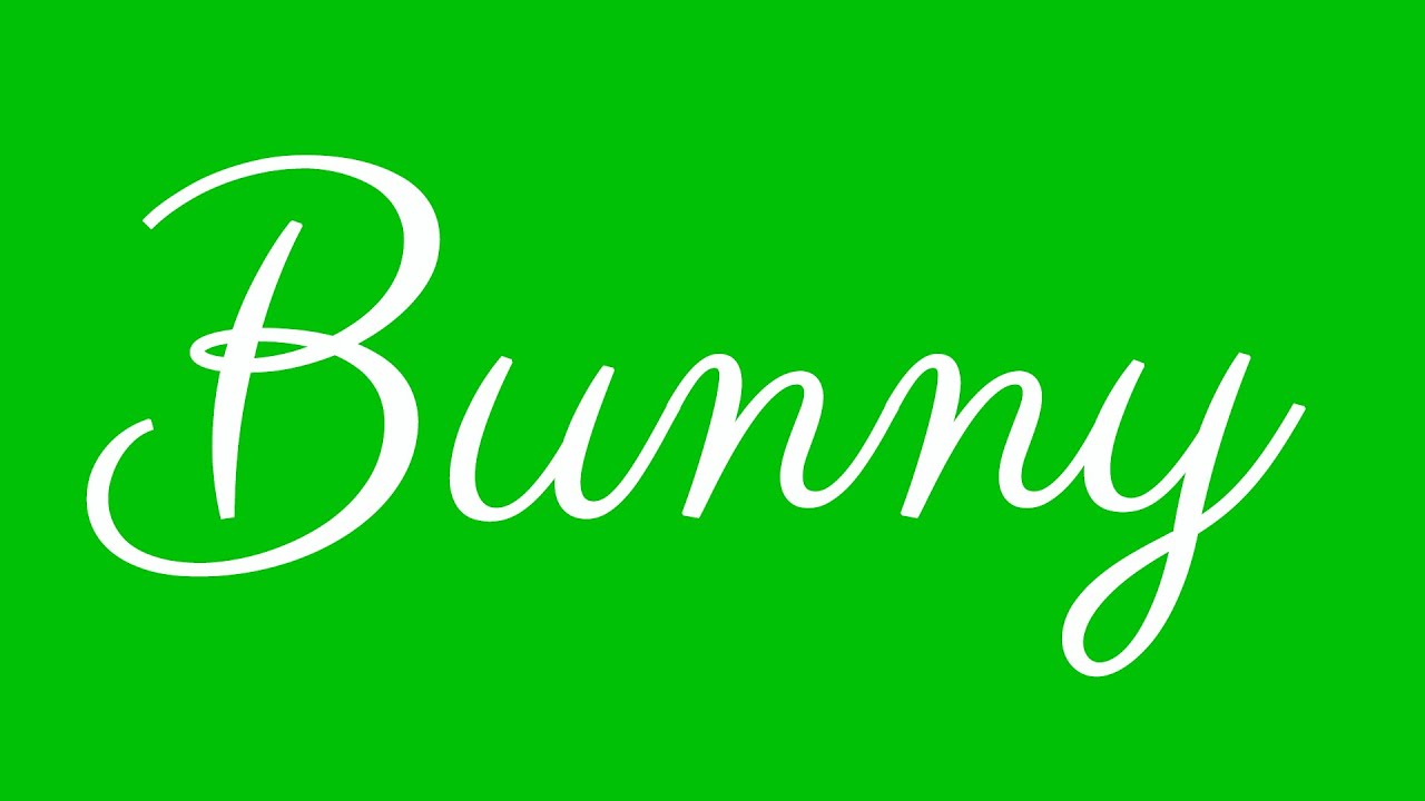 bunny in cursive