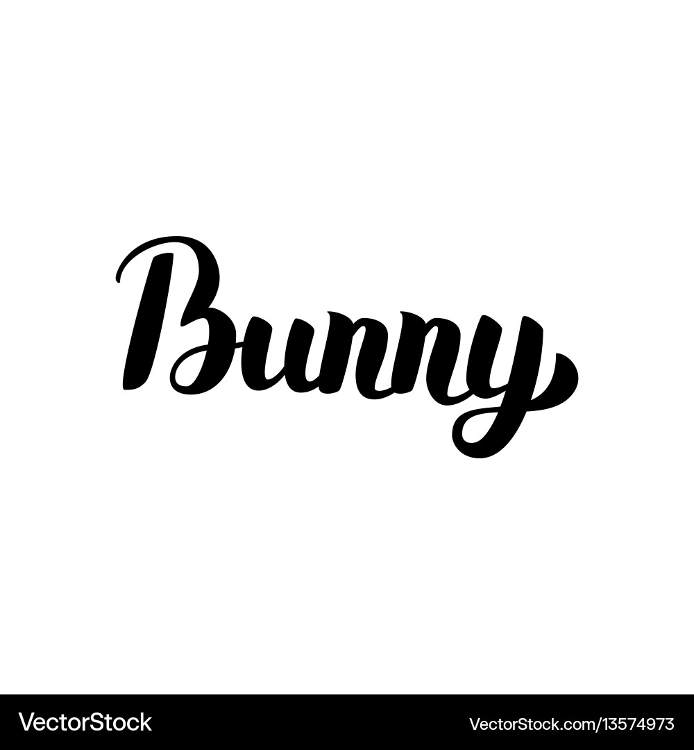 bunny in cursive
