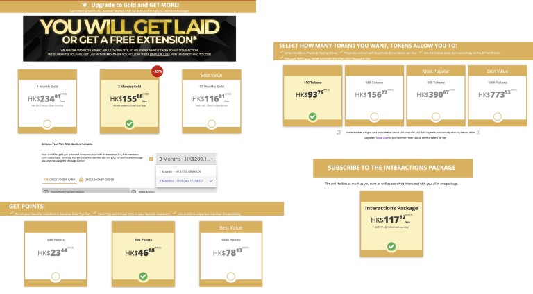 adult friend finder price