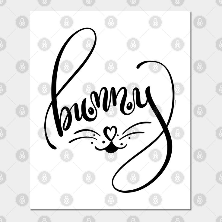 bunny in cursive