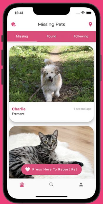 lost pet finder app